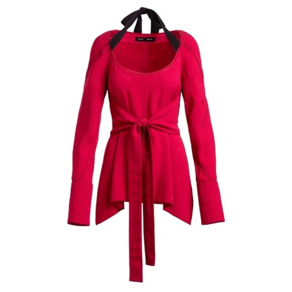 proenza schouler long-sleeve halter tie wrap top - Picture 1 of 6